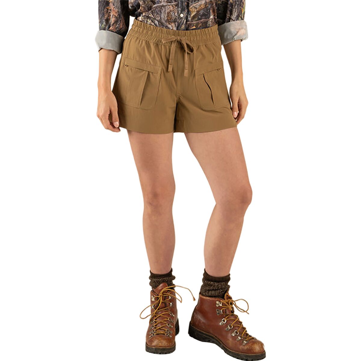 Sendero Provisions Co. Women's The Solaya Performance Short in Saddlebrush Brown - Size: Small