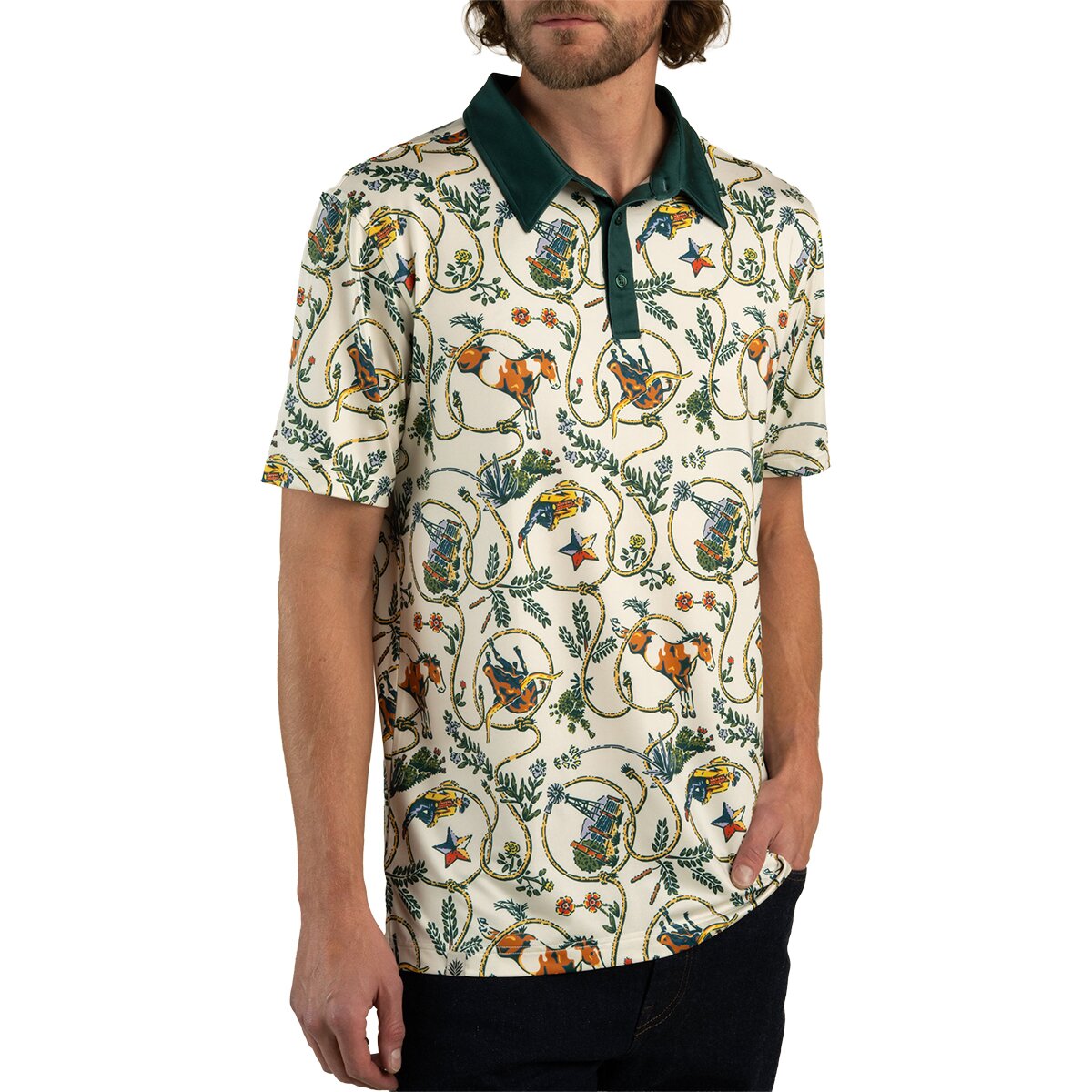 Sendero Provisions Co. Men's High Noon Performance Polo in Rope Print - Size: Medium