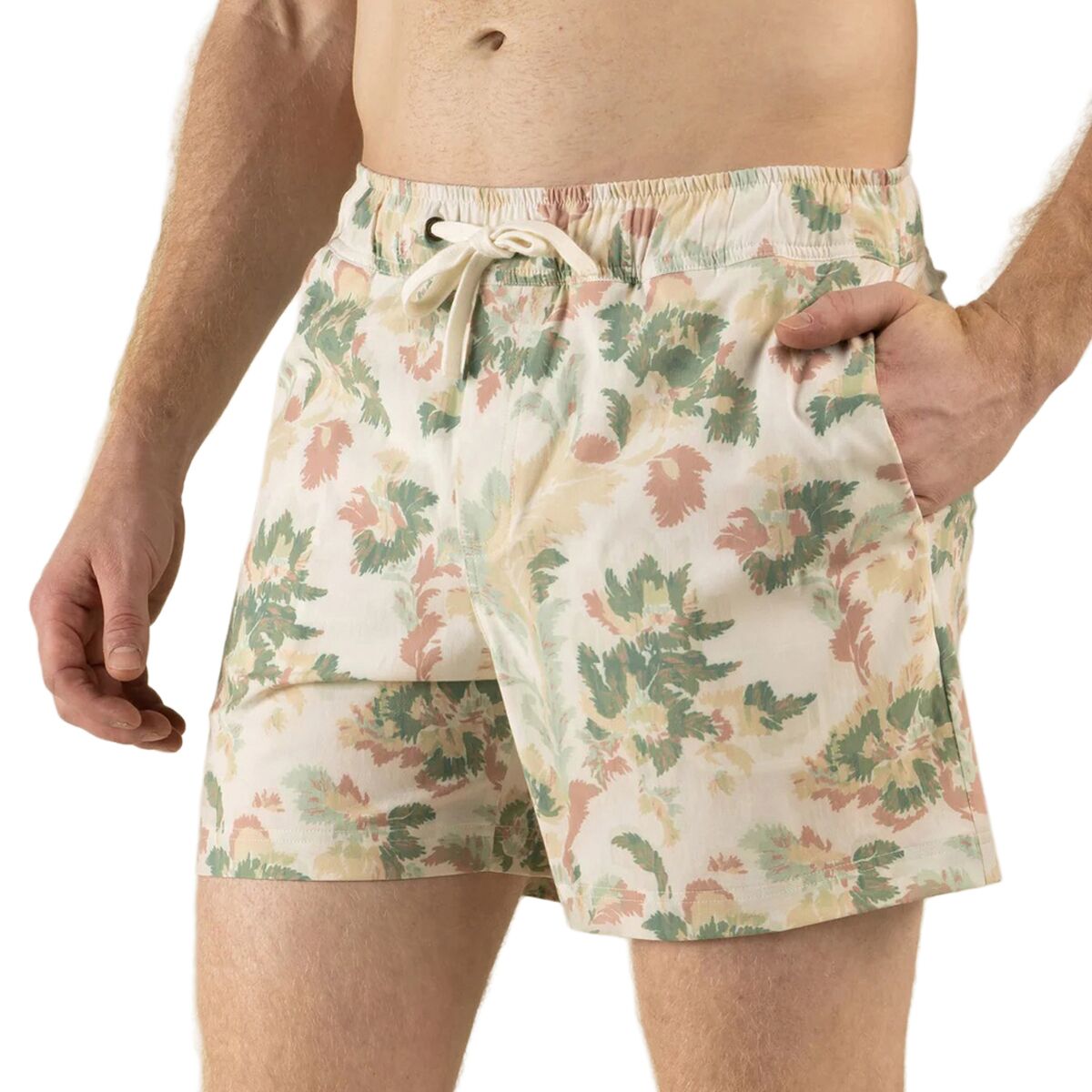 Sendero Provisions Co. Men's The Barton Elastic Boardshort in Alondra / Cream / Green - Size: Large