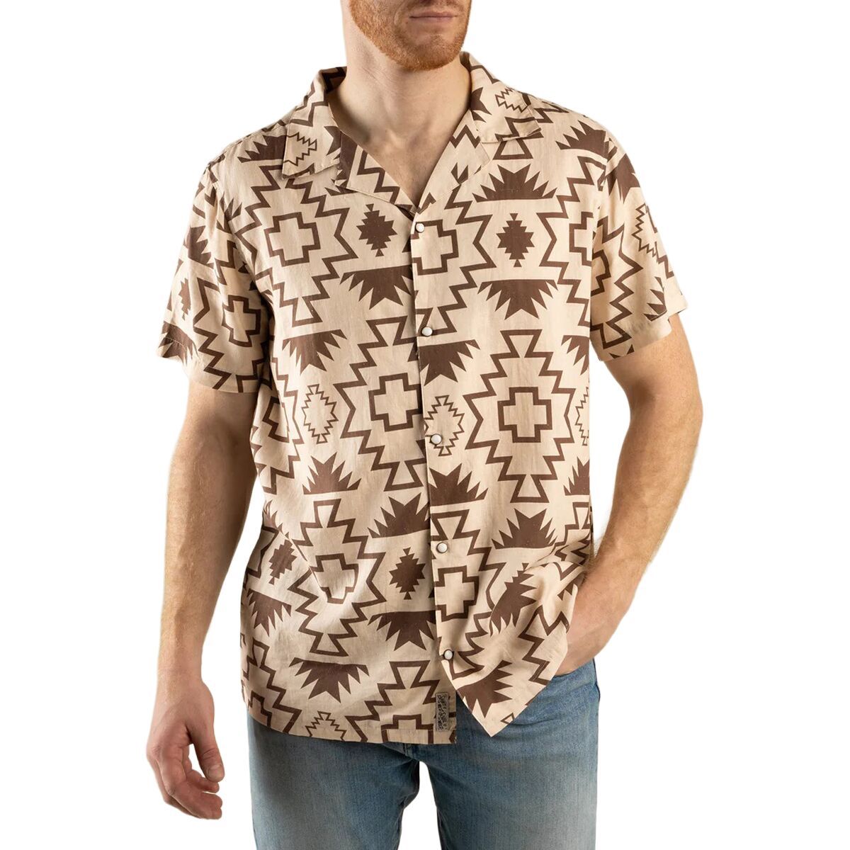 Sendero Provisions Co. Men's The Padre Shirt in Chama Chevron / Cream / Brown - Size: Medium