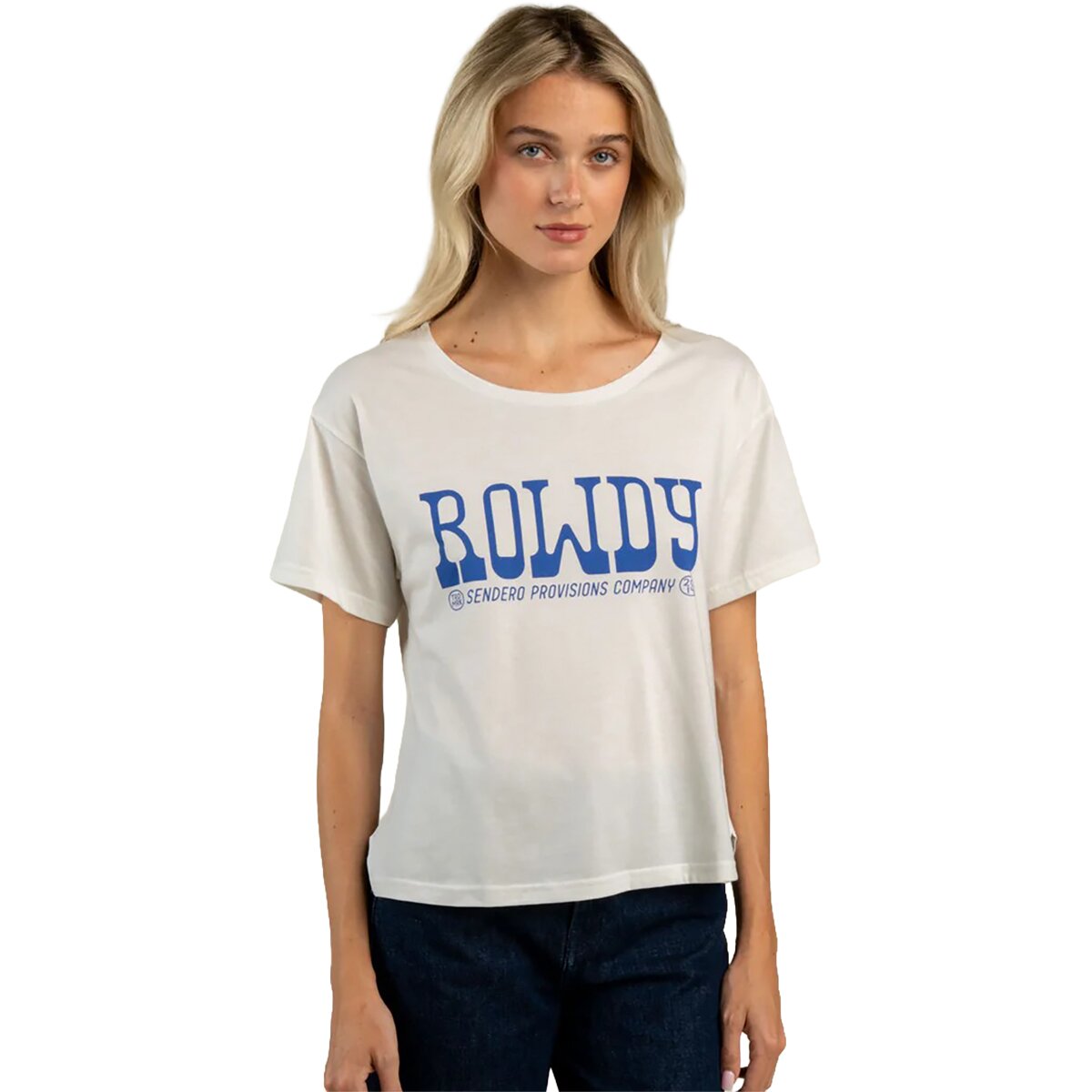 Sendero Provisions Co. Women's Rowdy Basic T-Shirt in Vintage White - Size: Medium