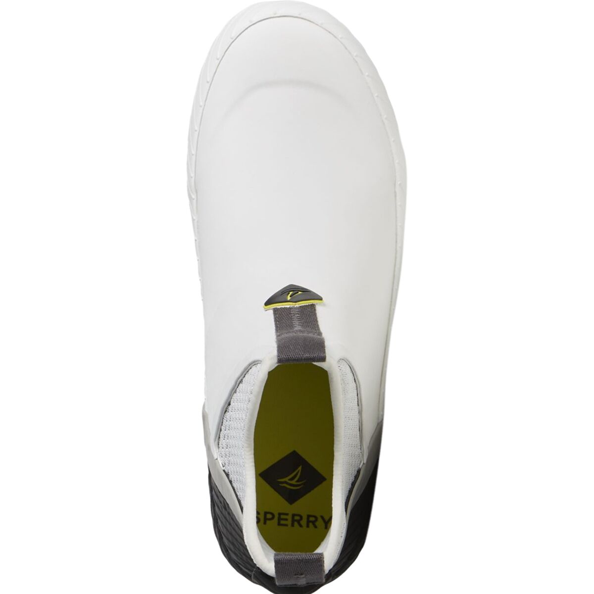 NWT SPERRY Sport White Black Topsider Slip-in Cutwater Rubber Deck Boots 13 Authentic Original™ 2 Eye Boat Shoe White | Sperry main image 3