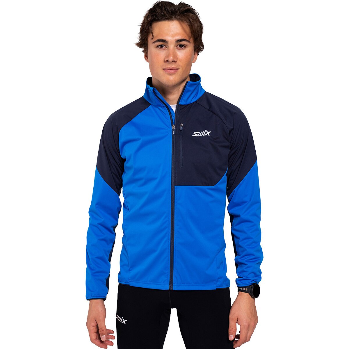SWIX Focus Wind Jacket M, Color: Active Blue/Dark Navy, Size: S (10182-24-70751-S)