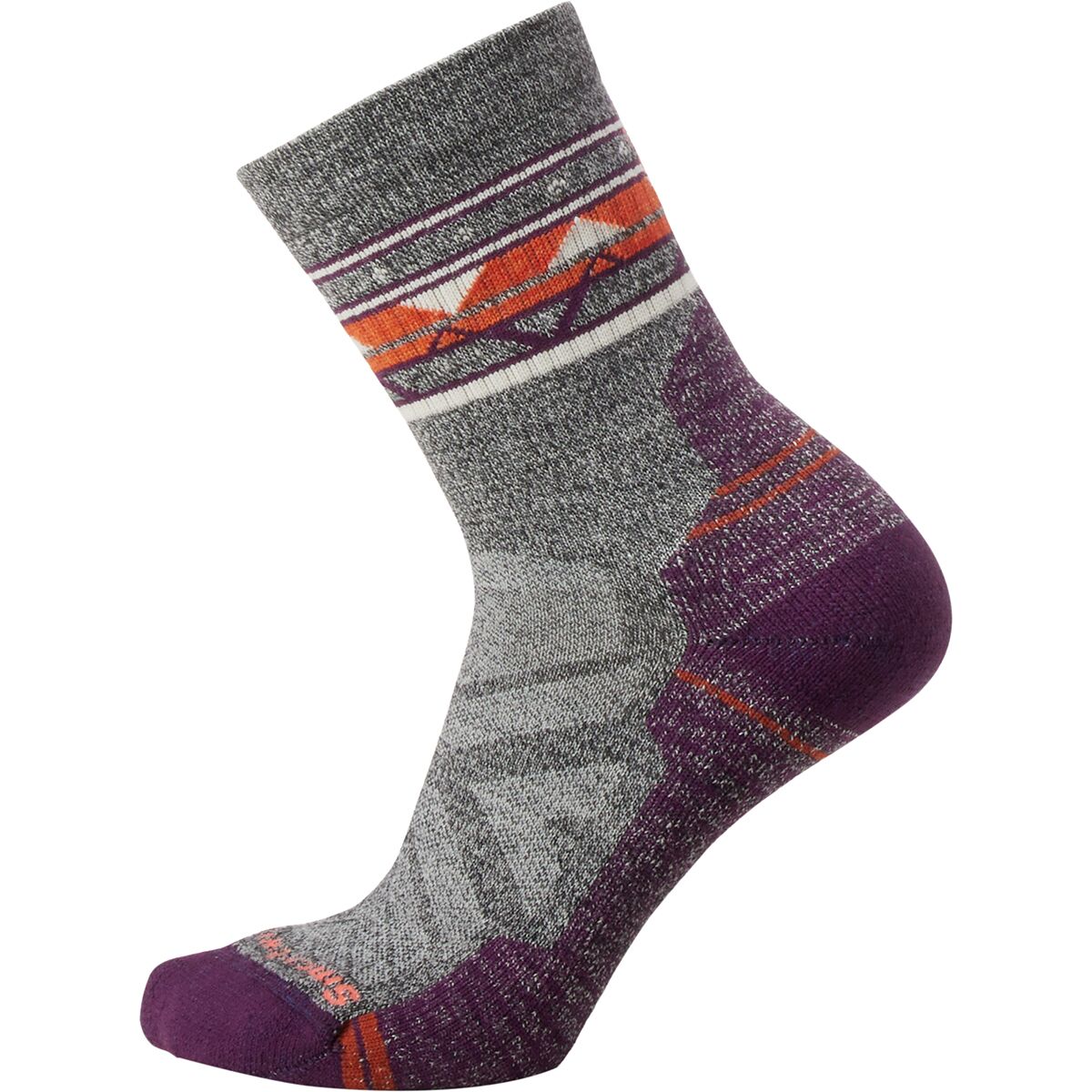 Smartwool Women's Performance Hike Lt Cushion Ethno Graphic Mid Crew in Ash / Charcoal - Size: Large