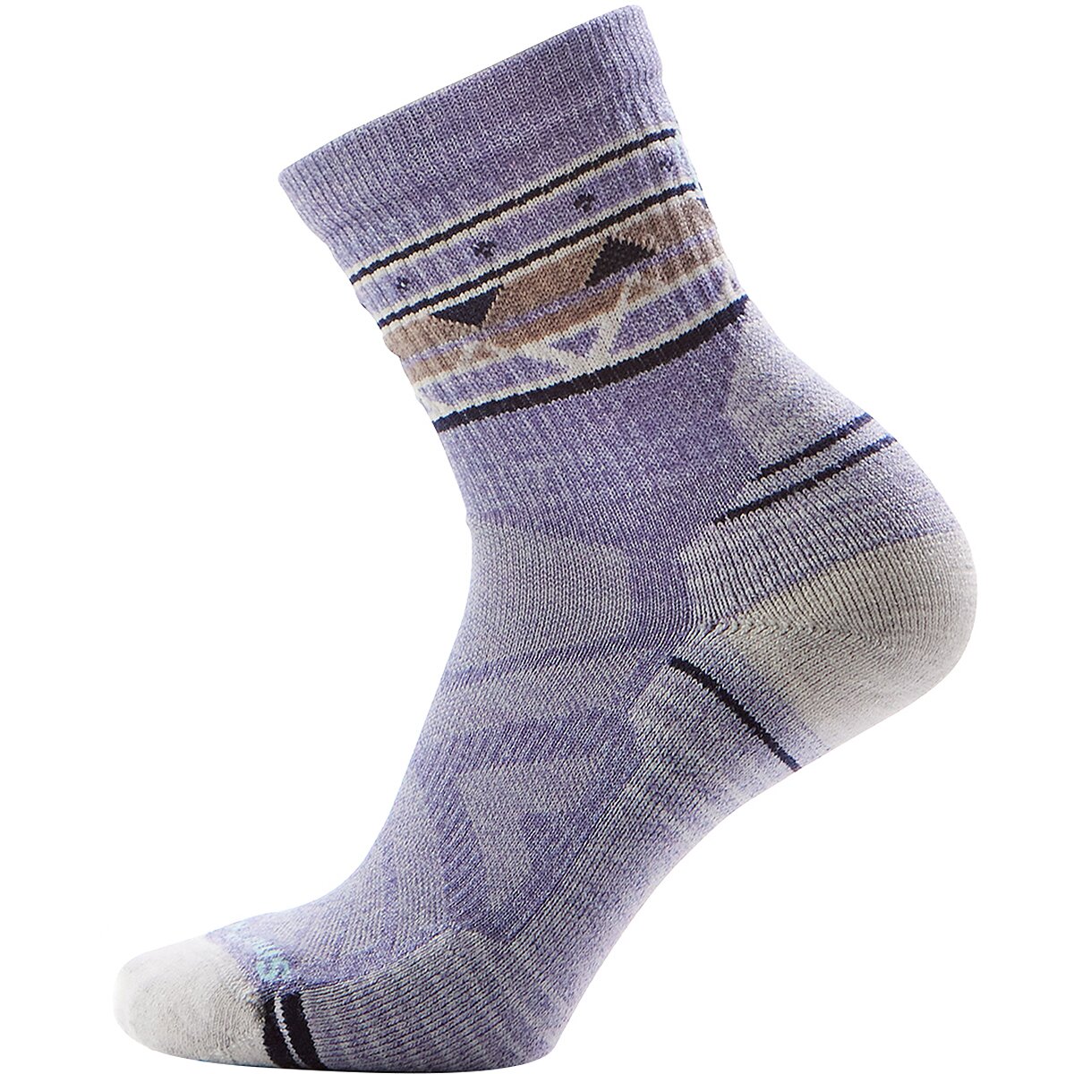 Smartwool Women's Performance Hike Lt Cushion Ethno Graphic Mid Crew in Chalk Violet - Size: Large