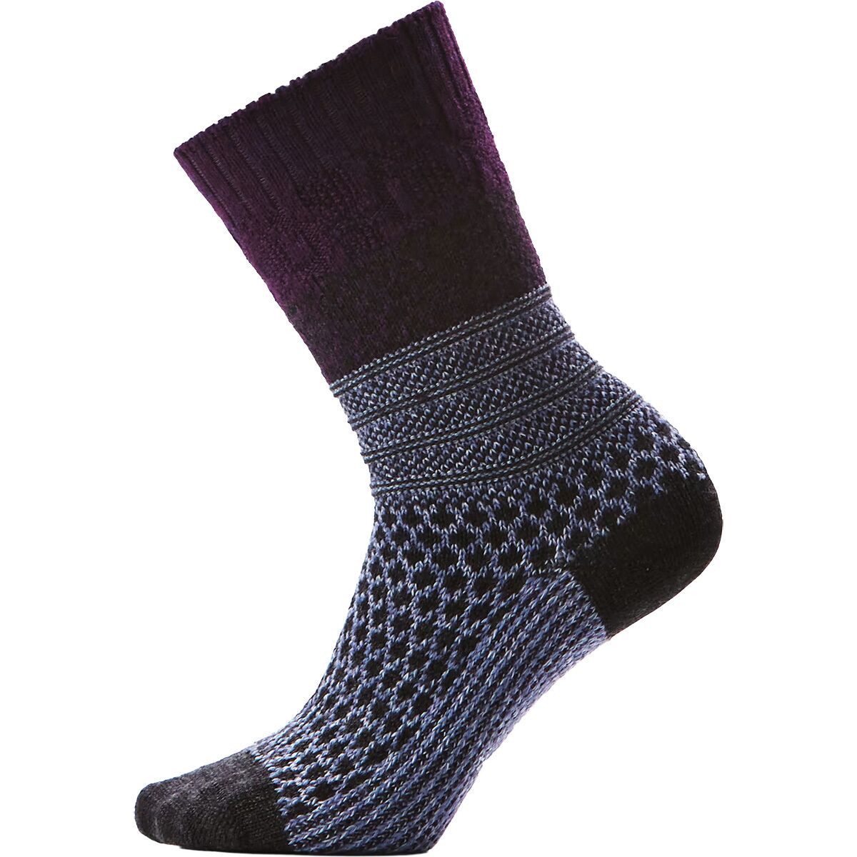 Smartwool Women's Everyday Popcorn Cable Crew Sock in Chalk Violet - Size: Medium