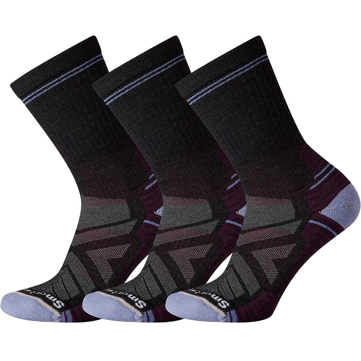 Smartwool Women's Hike Light Cushion Crew Sock - Multipack in Charcoal - Size: Small