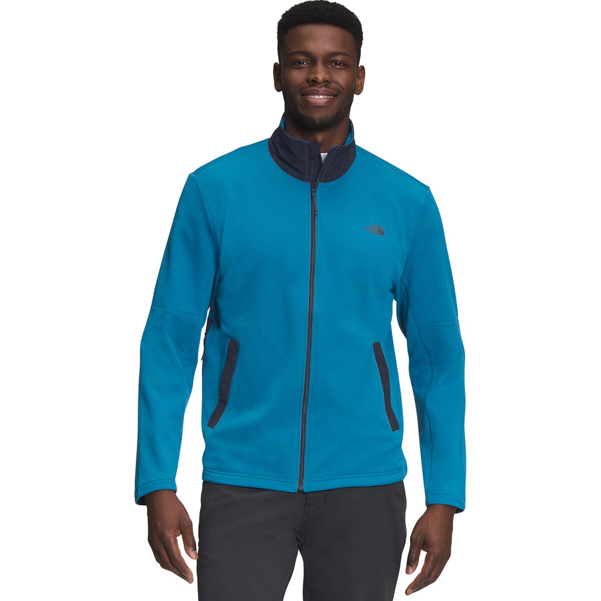 The North Face Men's Wayroute Full-Zip Fleece in Banff Blue / Aviator Navy - Size: Small