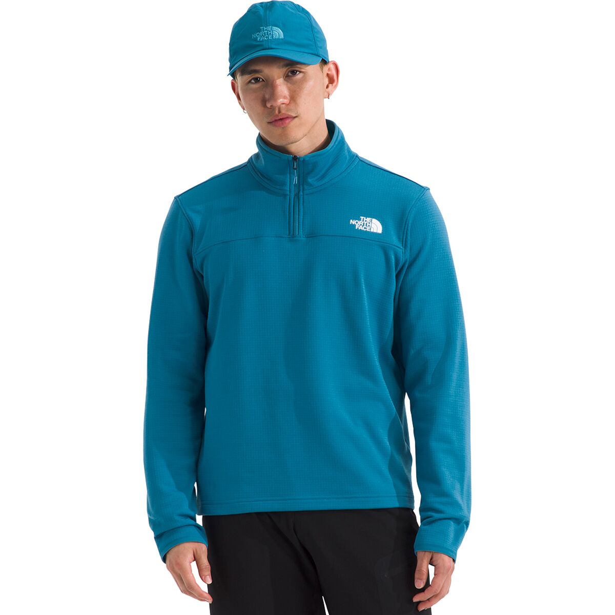 The North Face Men's Cedar Trail Grid Fleece 1/4-Zip Jacket in Dusk Blue - Size: Medium