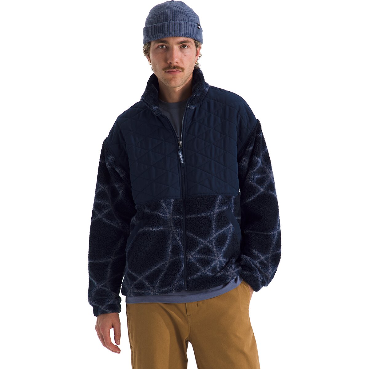 The North Face Men's Cabin Fleece Full-Zip Print Jacket in Summit Navy Sun Halos Print - Size: Large