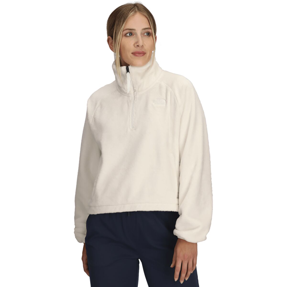 The North Face Women's Osito Lux 1/4-Zip Jacket in White Dune - Size: Small