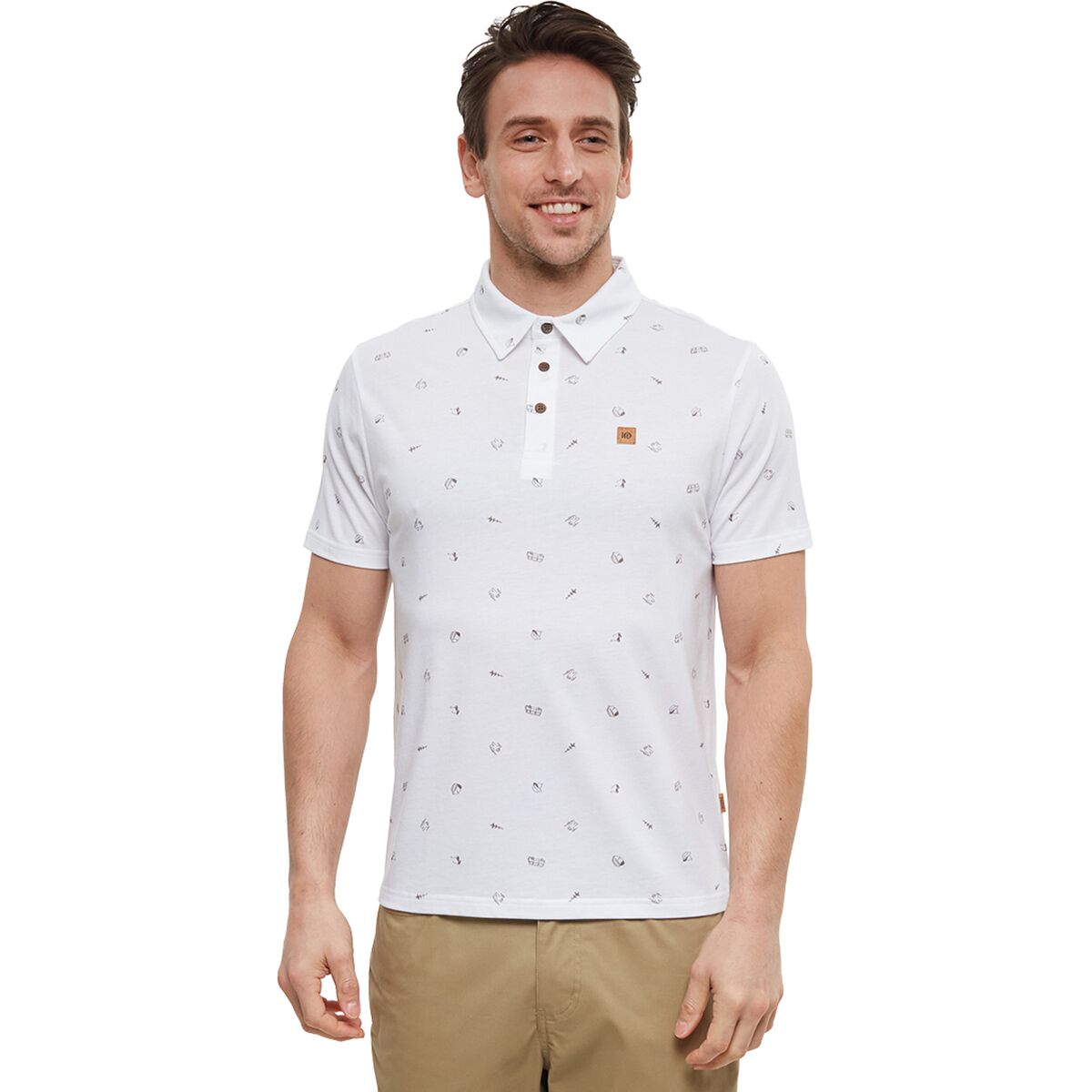 Tentree Men's Astir Polo Shirt in White / Everyday Adventure / Falcon - Size: Medium