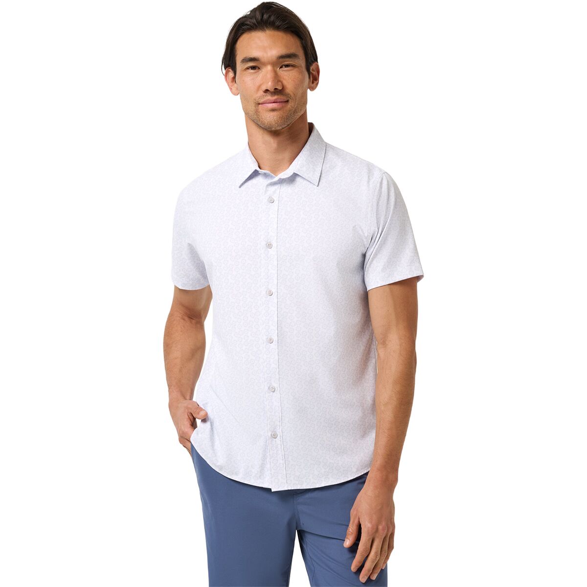 TravisMathew Men's Techwoven Sunlight Shirt in White - Size: Large