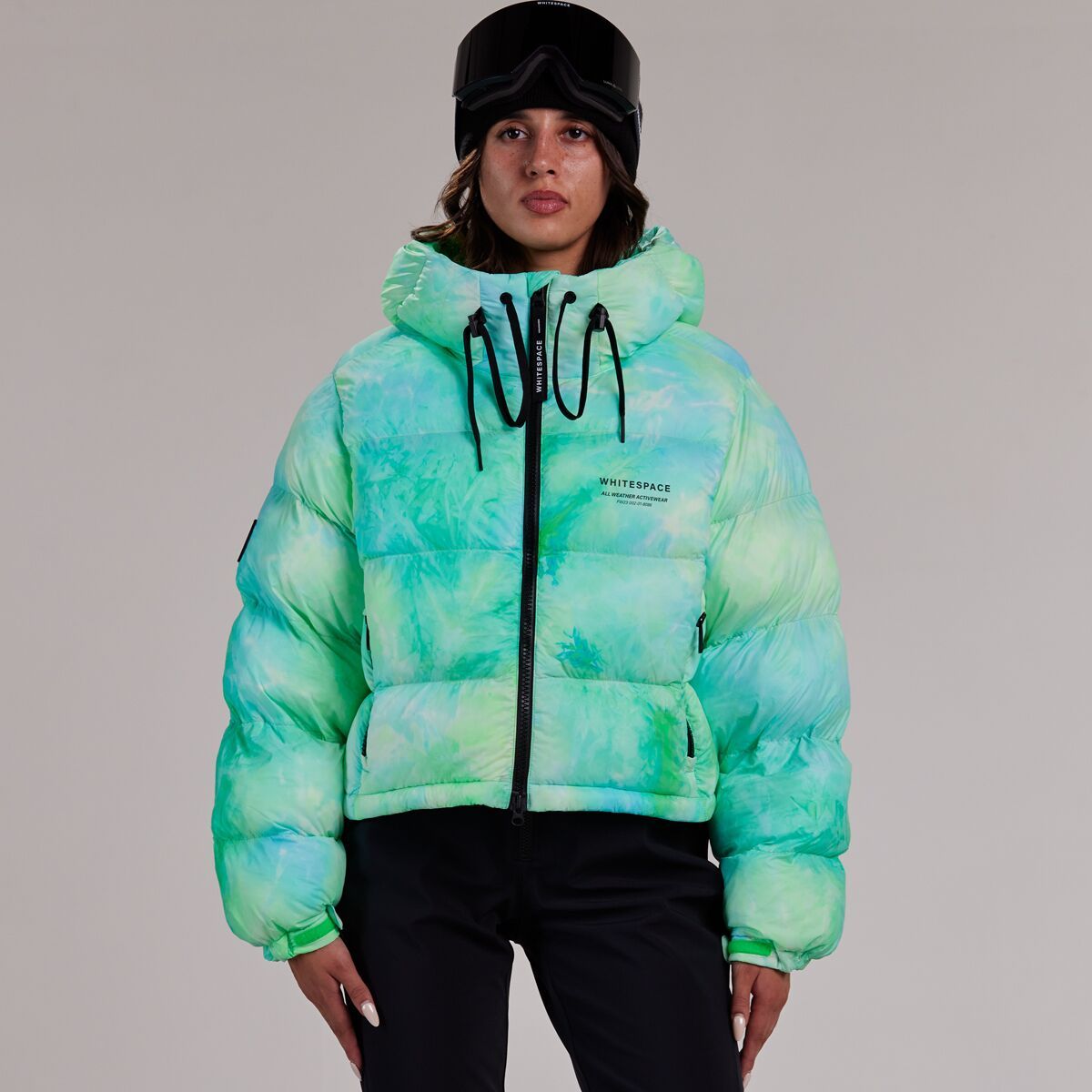 (取寄) ホワイトスペース レディース クロップド パファー ジャケット - ウィメンズ WHITESPACE women Cropped Puffer Jacket - Women's Sky Blue Tie Dye GRETIEDYE.jpg