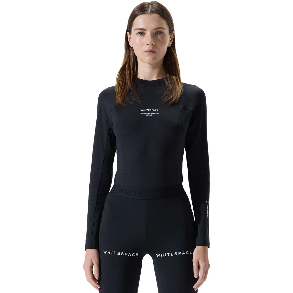 WHITESPACE Women's Graphene Crew Neck Top in Black Onyx - Size: Large