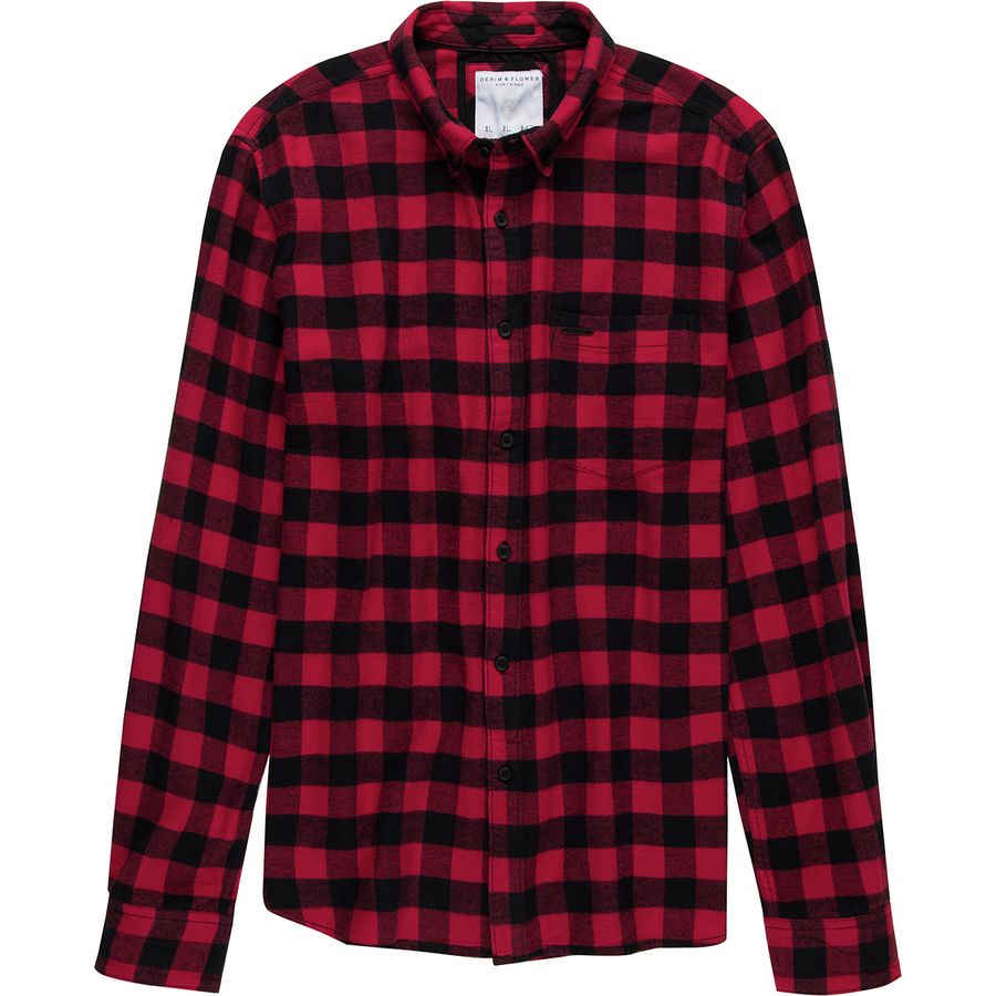 Camicia Uomo Flanella A Quadri Buffalo | Cotone Misto | Maniche Lunghe Button Down | Colore Nero/Rosa, Taglia S - 3