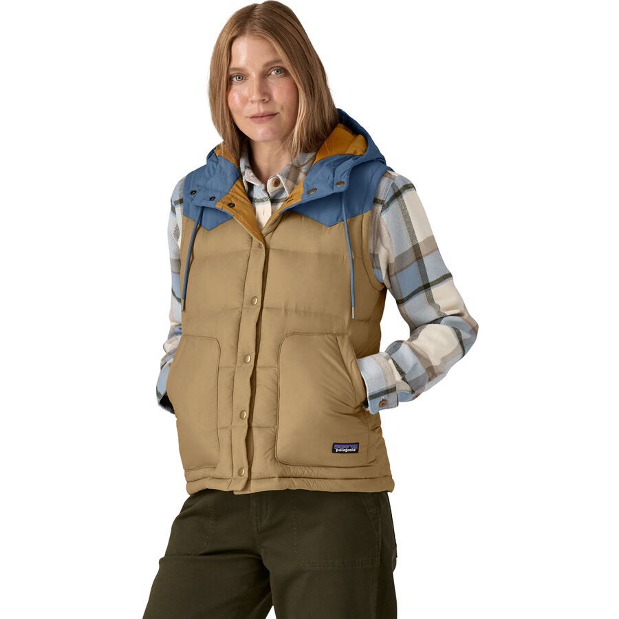 patagonia women's bivy hooded vest shadow blue