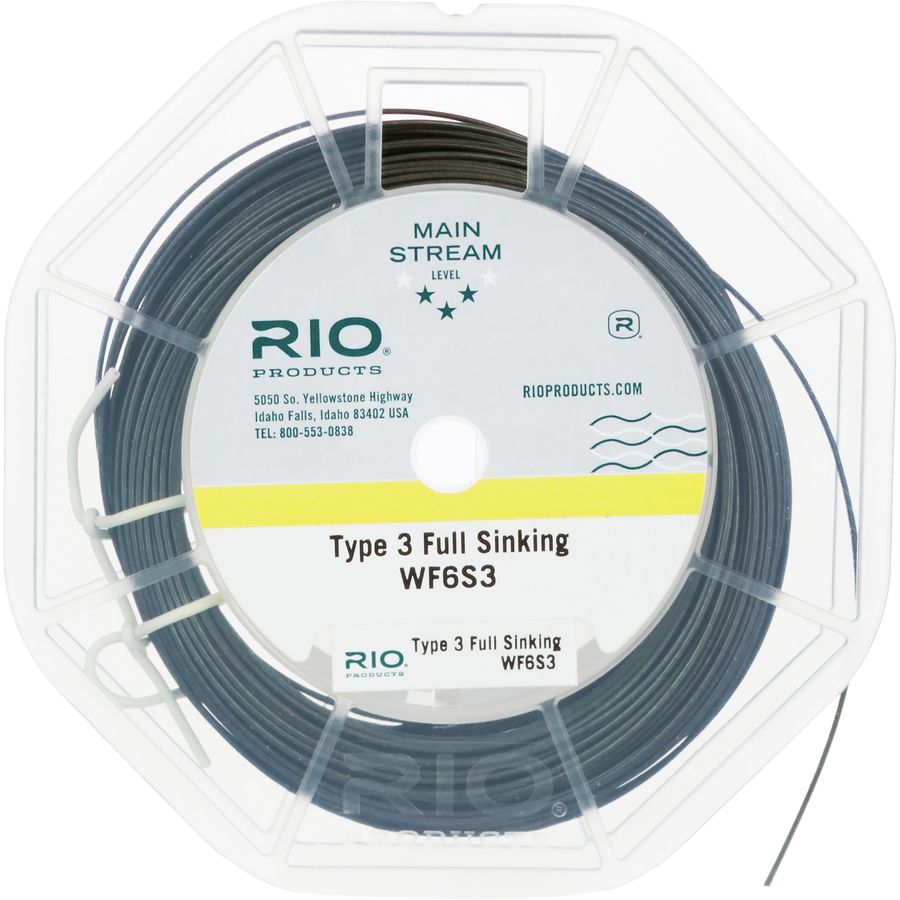 RIO Products Fly Line Mainstream Type Full Sinking Line WF6S3, Brown