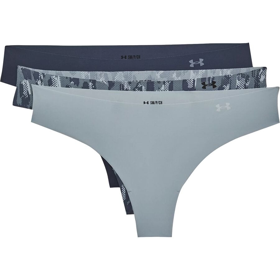 2024 Under Armour Ladies Pure Stretch Thong Underwear 3-Pack Soft Invisible  Fit 