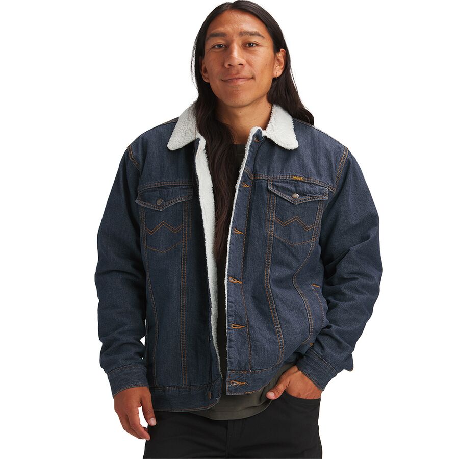 Wrangler Western Styled Sherpa Lined Denim Jacket - Men's - Men