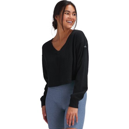 ALO YOGA Muse V-Neck Pullover Sweatshirt - Women's - Women