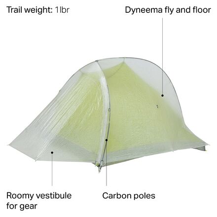 Big Agnes Fly Creek HV 1 Carbon Tent: 1-Person 3-Season