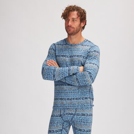 Backcountry Spruces Print Merino Baselayer Crew - Men's - Men