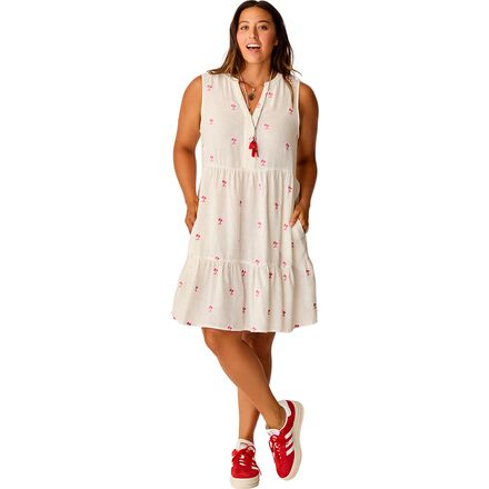 Carve Designs Nellie Linen Dress - Women's Palm Embroidered, XS