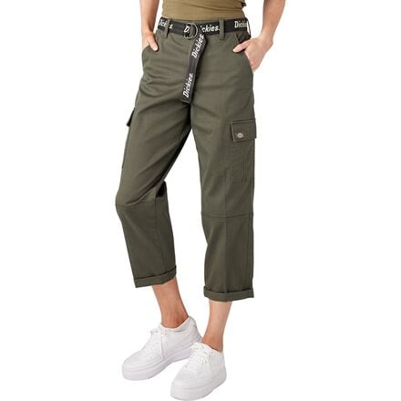 Dickies Relaxed Fit Cropped Cargo Pant Olive Green / 28