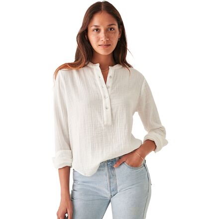 Faherty Dream Cotton Collarless Shirt - Women's - Women