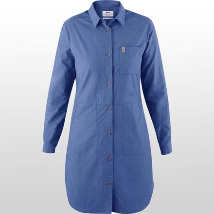 fjallraven ovik shirt dress Fjallraven Women's Ovik Hemp Dress - Mountain Blue