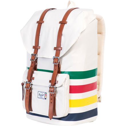 front of herschel backpack with white straps Retreat Small Supply Co. USA which inspires a self Herschel Classic Backpack Clear/Black |