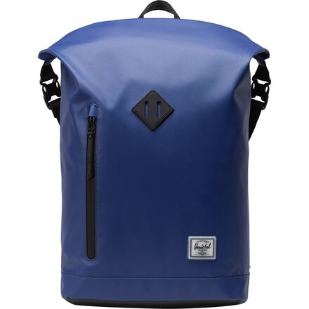 abbeydale black house check canvas and leather backpack Vintage Waxed Canvas and Leather Backpack Rucksack Travel, Black main image 1