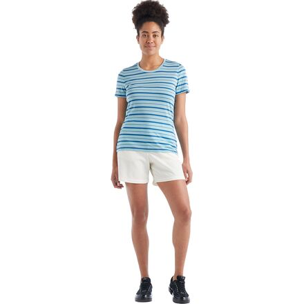 売れ筋商品|||アイスブレーカー カットソー トップス レディース Wave Stripe Short-Sleeve T-Shirt - Women's Ecru Heather/Tang/Lux/S Icebreaker Wave Stripe Short-Sleeve T-Shirt - Women's - Women