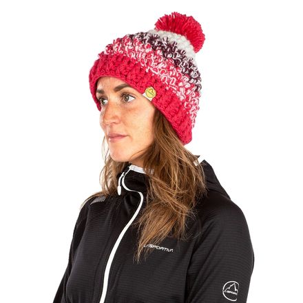 La Sportiva Terry Beanie W Womens S/M Burgundy Green Chunky Knit Pom Pom Hat X31 La Sportiva Women main image 3