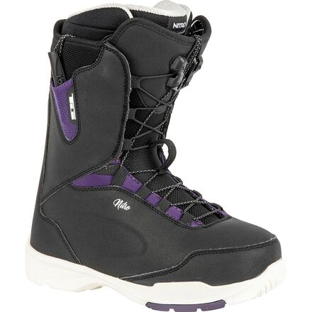 The Nitro Scala TLS Snowboard Boot - Womens 2025 Black Purple / 6.5