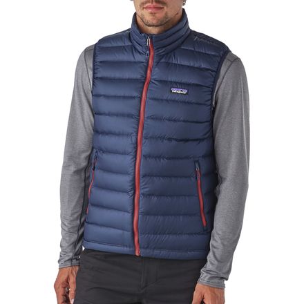 patagonia down sweater vest blue