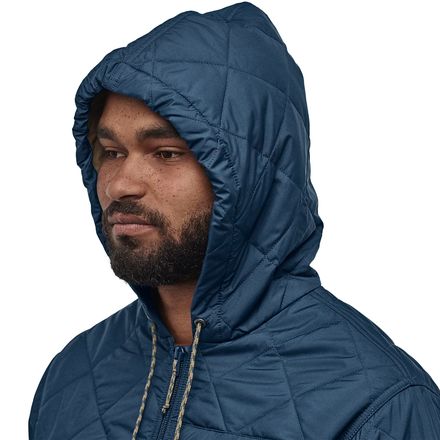 diamond quilted bomber hoodie