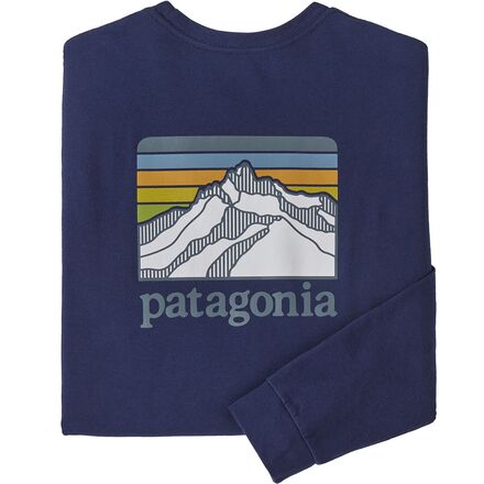 トップス Patagonia logo ridge responsibli-TEE M Men's Long-Sleeved Line Logo Ridge Responsibili-Tee® – Patagonia