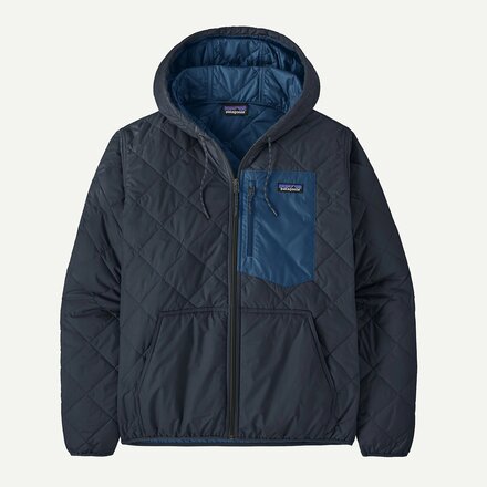 patagonia ネイビー キルティングジャケット Patagonia Diamond Quilted Bomber Hooded Jacket - Men's - Men