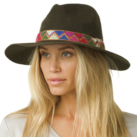 PRANA Cybil Knit Fedora Hat Prana Cybil Knit Hemp Organic Cotton Poly Blend Aztec Print  main image 3