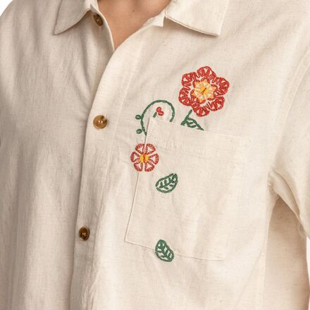 Rhythm Flower Embroidery Short-Sleeve Shirt - Men's - Men