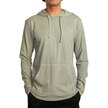 RVCA Men's Pick Up Hooded KniT-Shirt Grey Small
