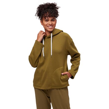 Stoic Women's Fleece Pullover Hoodie in Olive Branch - Size: Medium