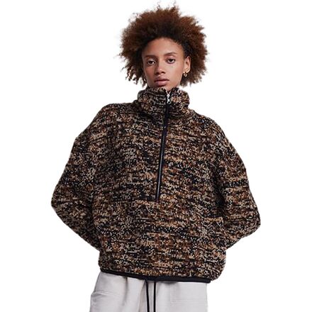 Sweat-shirt à capuche oversize en laine en marron – Auralee