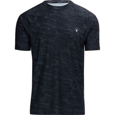 【SPYDER】 Men's Water Sports Short Sleeve Rash Guard Spyder Men's Printed Jersey Short Sleeve Rash Guard T-Shirt