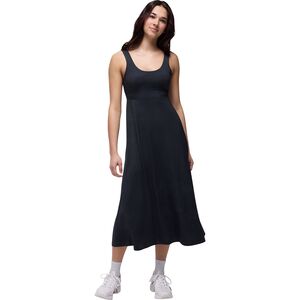 knee length dresses for ladies Prana Women's Heavana Racerback Midi Dress Black Heather / Large