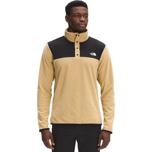 The North Face Men's TKA Glacier Snap-Neck Pullover - Large - TNF Black / Antelope Tan